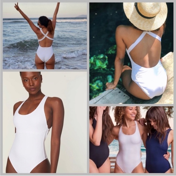 Andie The Tulum One Piece Swimsuit White Large Eco Recycled Nylon Wedding - Picture 16 of 16